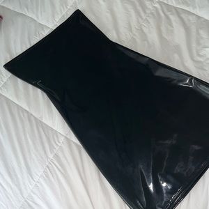 Leather Black Strapless Dress